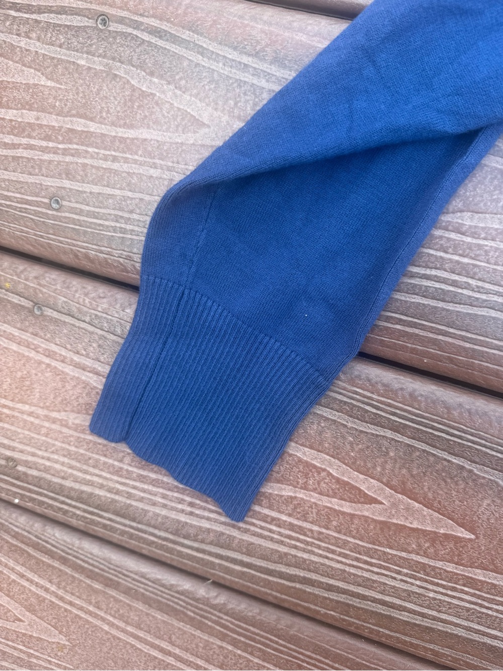 Woman’s Blue Button-Front Crewneck Cardigan - Picture 10 of 12